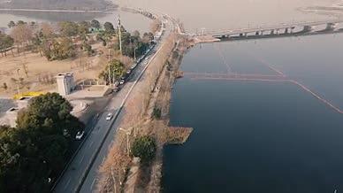 4K武汉南湖城市旅游风光航拍视频素材视频的预览图